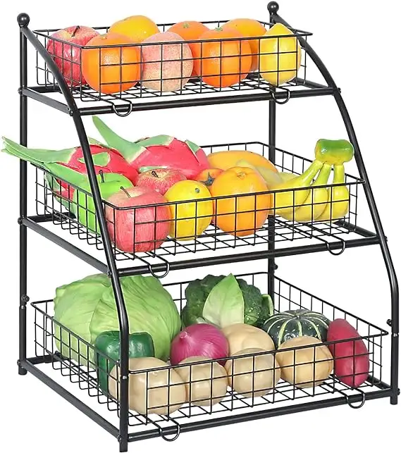 Fruit Basket for Kitchen Counter Fruit Holder Stand Large Capacity Fruit Bowl Baskets Wire Baskets for Storage of Snack