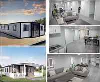 Maison préfabriquée mobile en acier de luxe moderne et respirante 20-40 pieds, maisons, mini-villas, appartements, bureaux, bâtiments de bureaux extensibles