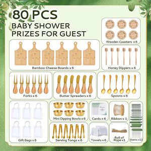 Premios para el Baby Shower: Tabla de Quesos, Utensilios de Acero Inoxidable para Miel, Tarjetas de Agradecimiento y Bolsas de Regalo para Bebés - Product Image 2