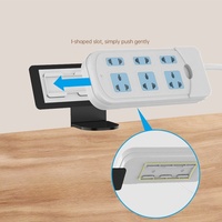 Support de prise multiple avec protection contre les surtensions, montage mural, gain de place, organisateur de bureau multifonctionnel pour téléphone portable et tablette