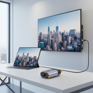 Adattatore <span class=keywords><strong>Type</strong></span>-<span class=keywords><strong>C</strong></span> Maschio a Mini DP Femmina Placcato Oro, Supporta Mirroring Schermo HD e Proiezione Bidirezionale 8K60HZ - Product Image 6