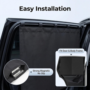 Magnetic Double Layer Mesh Car Side <b>Window</b> <b>Shade</b> UV Privacy Curtain Foldable Auto Side <b>Window</b> Sunshade - Product Image 4