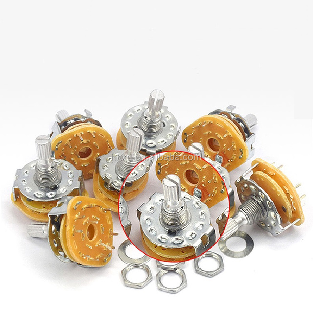 RS25 Band Switch Band Channel Rotary Selector Selectable Position 1P4T 1P8T 1P11T 2P3T 2P4T 2P5T 2P6T 3P3T 3P4T 4P3T