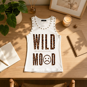 Débardeur Homme Personnalisé OEM, Coupe Musclée, Col Rond Blanc, Coton, Rivets, Débardeurs Sublimation Homme - Product Image 1