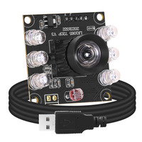 Módulo de Cámara Infrarroja H720P 1MP 3.6mm 75 sin Distorsión 720P USB 2.0 sin Controlador CMOS 30fps IR850 MJPG/YUY2 Multi-OS con Reconocimiento Facial