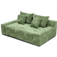 Konvertierbares Klappsofa Modulares Design Rechteckige Form Doppelschichtige Streifenoptik Sofa Kleines Vakuumkomprimiertes Sofa Villa