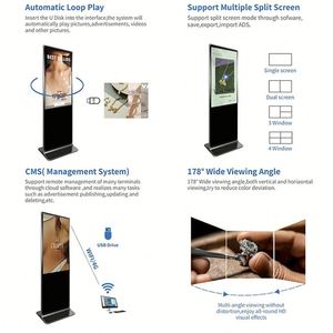 Luxgaze เครื่องโฆษณาแบบตั้งพื้นหน้าจอสัมผัสแอลซีดีแบบโต้ตอบบริการตนเองการแสดงผลเครื่องเล่นป้ายธุรกิจ - Product Image 2