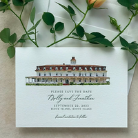 Cartes d'invitation de mariage personnalisées en papier coton, style Old Money, avec motif colonnade, gaufrage et débossage, encre blanche, pour faire-part de mariage