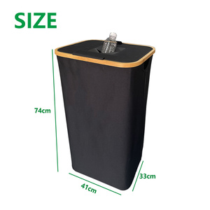 100L Bộ Sưu Tập Container Chai Tái Chế Hộp Có Thể Gập Lại Tre Tái Chế <span class=keywords><strong>Bin</strong></span> Với Có Thể Tháo Rời Nắp Thân Thiện Với Môi Nhà Lưu Trữ - Product Image 5
