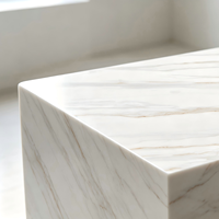 Dalle de pierre artificielle en verre nano-cristallisé Calacatta Quartz au design moderne, pierre frittée pour crédence de cuisine, villa, hôtel