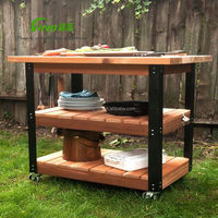 Table à roulettes pour cuisine îlot avec stockageBBQ Prep Station pour service alimentaire