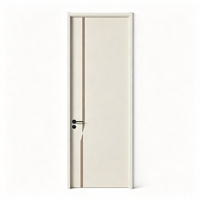 Porte en bois moderne préfinie, panneau moulé blanc crème massif, insonorisée, résistante à l'humidité, pour chambre et villa, fabrication chinoise ODM sur mesure