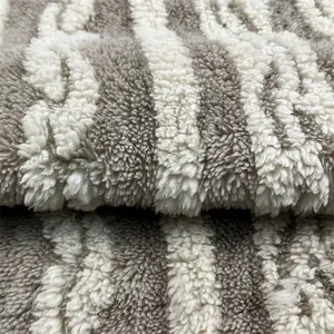 Tela gruesa de lana de sherpa para invierno, tejido jacquard para importación