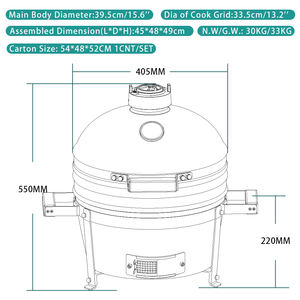 เตาถ่านแบบตั้งโต๊ะ AUPLEX ขนาด 16 นิ้ว เตาเซรามิก <span class=keywords><strong>Kamado</strong></span> สำหรับบาร์บีคิว ตั้งแต่การย่างแบบ Low & Slow จนถึงการย่างแบบร้อนแรง ควบคุมการย่างได้อย่างแม่นยำ - Product Image 5