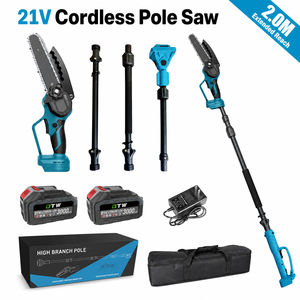 Scie à chaîne électrique sans fil à longue portée pour jardinage industriel, scie à branches hautes, personnalisable OEM, <span class=keywords><strong>batterie</strong></span> au lithium 300W, tige d'extension - Product Image 1