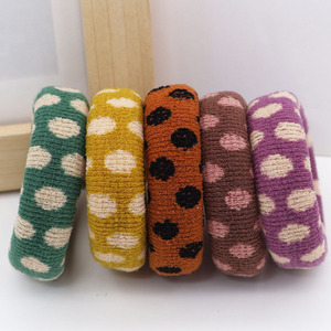 Nouveaux élastiques à cheveux polyvalents en jacquard tricoté, en nylon haute élasticité, <span class=keywords><strong>pour</strong></span> chignons et queues de cheval d'enfants - Product Image 2