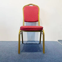 Chaise de banquet empilable en acier inoxydable avec cadre doré pour hôtel, restaurant, événements