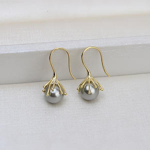 Crochet d'oreille en argent 925 fait main, style baroque, crochet d'oreille en forme spéciale avec placage pour boucles d'oreilles en perles pour femmes - Product Image 2