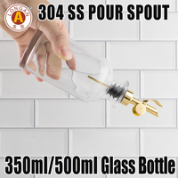 Offre Spéciale : Bouteille Distributrice en Verre pour Huile et Vinaigre, avec Pompe à Savon Intelligente et Bec Verseur, pour Sirop et Vodka, Transparente, 500 ml