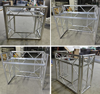 Présentoir à treillis en aluminium Table d'événement pour DJ Table de stand d'événement en treillis en aluminium Station de travail pliable portable avec panneau frontal