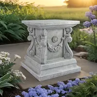 Base de statue de jardin en résine de 15 pouces de haut-Piédestal extérieur durable pour terrasses, pelouses et jardins | Support de plante polyvalent