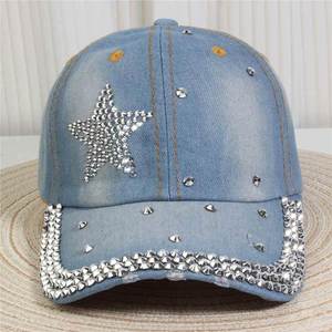 Gorras de Béisbol Vintage con Incrustaciones de Diamantes de Moda al por Mayor para Mujer, Sombrero Vaquero Casual, Gorra Pequeña de Pico de Pato que Estiliza el Rostro - Product Image 2