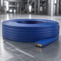 Câble de pompe submersible plat TML-B 4G4mm2, isolé EPR, pour eau potable, gaine bleue, classe 5, cuivre flexible, 450/750V, 500m
