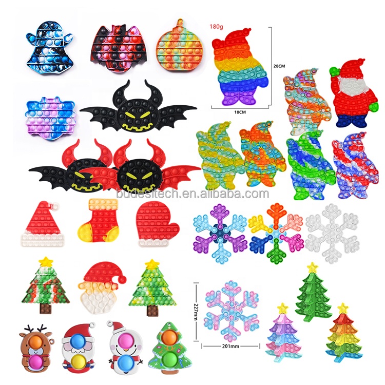 2021 Хэллоуин Игрушка-антистресс Push-попки силиконовая сенсорная игрушка летучая мышь приведение Тыква пузырьки-попперы для Хэллоуина фиджет