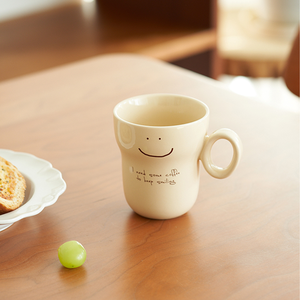 Tazze da tè carine in porcellana all'ingrosso con tazze con manico tazza da caffè con faccina sorridente 330ml - Product Image 5