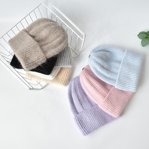 If me-chapeaux tricoté en laine, pour femmes, fourrure naturelle, <span class=keywords><strong>pompon</strong></span> rayé, large manchette, chapeau de Ski, tête de mort, nouveau, hiver - Product Image 2