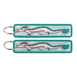 Porte-clés rectangulaire en tissu tissé, motif dessin animé <span class=keywords><strong>Totoro</strong></span> et Hommes Sans Visage, style anime japonais Hayao Miyazaki, pour moto - Product Image 5