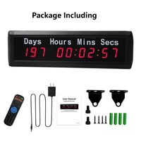 LED Programmable 1 pouce Rouge 9 chiffres Affichage de la date LED 999 jours Compte à rebours numérique Horloge murale pour le Nouvel An et Noël Compteur