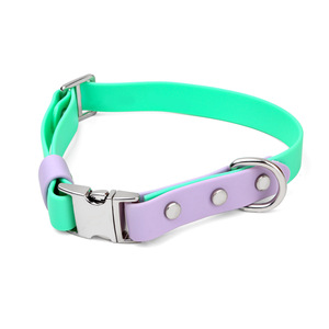 Collares de perro de liberación rápida de dos colores con revestimiento de PVC ajustable impermeable al por mayor personalizado - Product Image 4