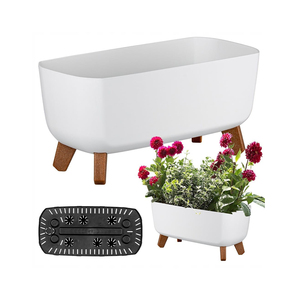 Garden <b>Pot</b> Cover On Legs Gracia Case <b>White</b> For Outdoor Plant Display - Product Image 1