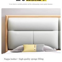 Lit double en bois massif rembourré de style nordique, cadre de lit en bois massif extra large, mobilier de chambre moderne et minimaliste