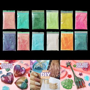 Polvo de poliéster Premium con purpurina gruesa holográfica de oro rosa a granel para decoración de uñas y decoraciones navideñas, decoración de resina de vaso - Product Image 6