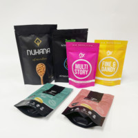 Sacs d'emballage alimentaire en plastique refermables de qualité alimentaire pour thé, imprimés numériquement sur mesure, 100g, 250g, 500g, pour sachets à fond plat en aluminium