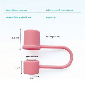 New Solid Color Eco-Friendly Eec Certified Food-Grade Silicone Straw Stoppers Dust Proof 8/10mm (0.31in) Home Use <b>Drinkware</b> - Product Image 2