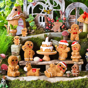 Miniature DIY en résine de bonhomme en pain d'épices, ornements de <span class=keywords><strong>jardin</strong></span> animaux, porte-clés, décoration féerique de Noël, boîte surprise, Thanksgiving - Product Image 2
