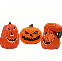 Figurine en résine lumineuse en forme de citrouille d'Halloween pour centre de table, décoration d'étagère de cheminée, collection maison pour fête d'Halloween