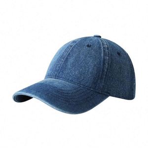 Casquette de baseball en denim délavé vintage, casquette de sport, course et golf, unisexe, 6 panneaux, profil bas, en coton non structuré, teinte pigmentaire, style Dad Hat - Product Image 3