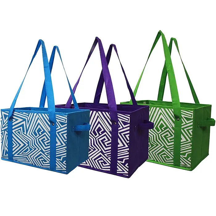Ruthbag Deluxe scatola della spesa riutilizzabile pieghevole Set di borse per la spesa con scatole portaoggetti inferiori rinforzate contenitori cubi