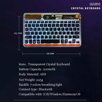 Mini Teclado Inalámbrico Qwerty con Retroiluminación RGB, Interfaz USB Universal para IOS/Windows/Android, Compatible con iPad, Teléfono Móvil, PC, Laptop