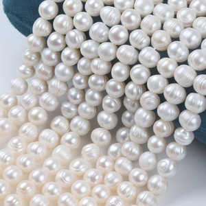 Collier de perles d'eau douce de Zhuji, vente en gros du fabricant, 9-10 mm, fil, couleur naturelle, produit semi-fini - Product Image 5