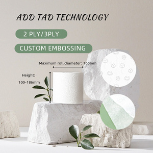 Papier toilette Henrich, 3 plis, résistant, doux, blanc, rouleau de papier toilette en bambou écologique, fourniture d'usine Kleenxy, usage domestique - Product Image 5