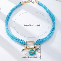 Collier multi-pendentifs sur le thème de l'océan, étoile de mer, conque, hippocampe, colliers à breloques papillon pour un thème estival