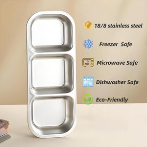 Leakproof 3 ngăn Bento Hộp Ăn Trưa trẻ em trường 700ml thép không gỉ thực phẩm snack lưu trữ container - Product Image 6