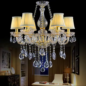 Nouvel arrivage de lampes suspendues en cristal doré de luxe K9 lustres à bougie en cristal de Turquie pour décoration de mariage - Product Image 2
