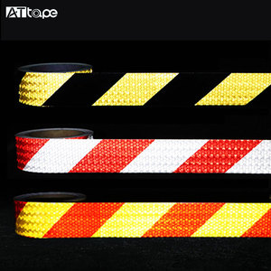 Autocollant de sécurité réfléchissant luminescent jaune-vert en sergé, décoratif, haute visibilité, adhésif acrylique, <span class=keywords><strong>bande</strong></span> PVC simple - Product Image 6