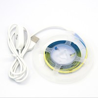 Bande LED COB 320 LED/m, 8 mm de large, DC12V/24V, 10W/m, en cuivre, avec capteur tactile USB, interrupteur dimmable, découpable, pour rétroéclairage de miroir de salle de bain